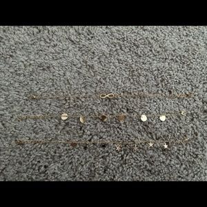 gold anklet bracelets, really shiny for summer